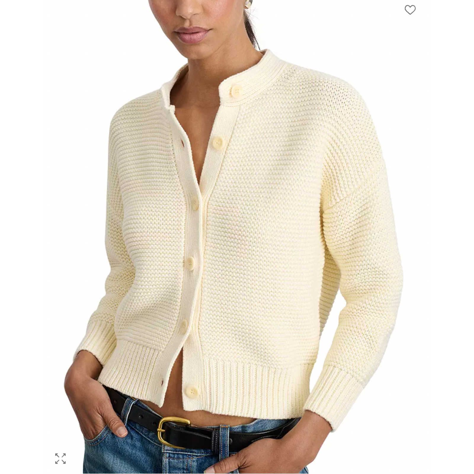 Alex Mill Nwt Evereve Nico Cotton Cardigan In Ivory // M — image 4 of 8